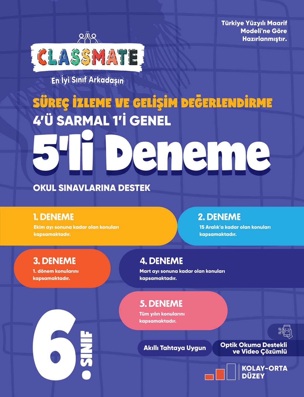 6. Sınıf Classmate Süreç İzleme Ve Gelişim Değerlendirme 5’li Deneme