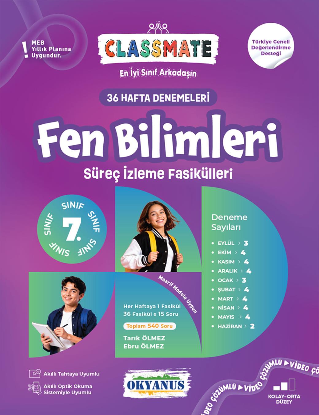 7. Sınıf Classmate 36 Hafta Denemeleri Fen Bilimleri Süreç İz. Fasikülleri