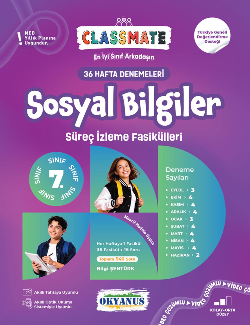 7. Sınıf Classmate 36 Hafta Denemeleri Sosyal Bilgiler Süreç İz. Fasikülleri